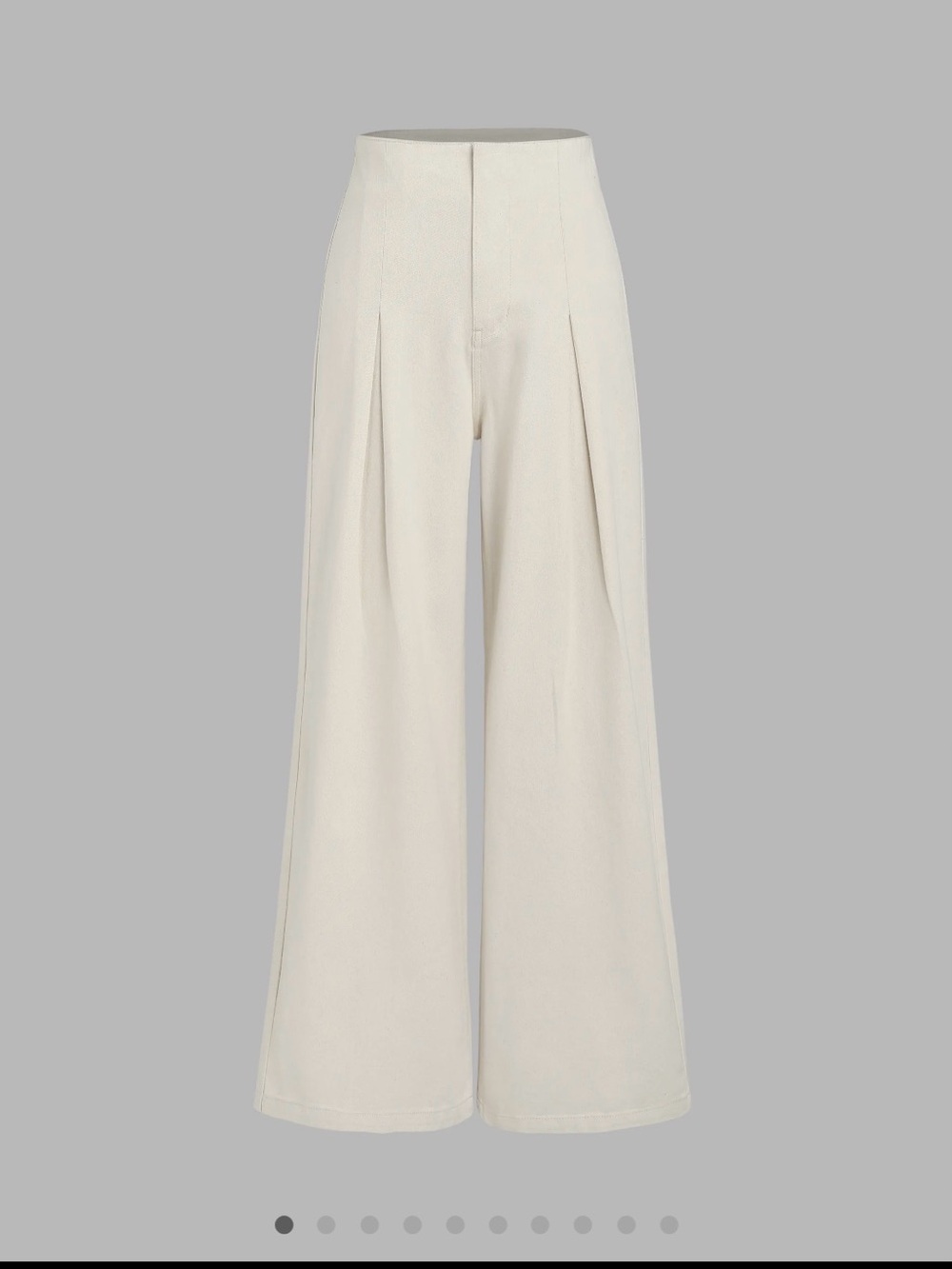 Cider Retro 70s Wide Leg High-Waist Back Cinch Tie Belt Pants Natural Cotton XS